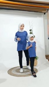 Baju atasan couple ibu dan anak salur kombinasi model terbaru