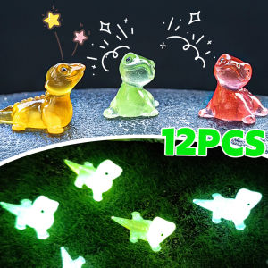 6/12PCS Cute Luminous Lizard Car Ornaments Car Dashboard Center Console DIY Simulation Statue Garden Micro Landscape Mini Animal Decoration Accessories