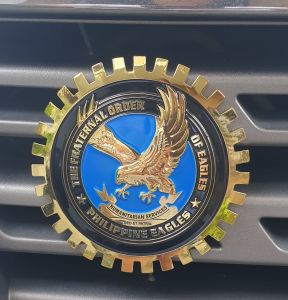Eagles emblem decal 4 inches in gold screw type superb quality made of zinc alloy imported