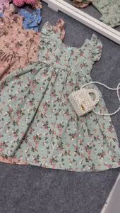 Leia - Baju Anak 22 Bunga/ Dress Anak Perempuan 22 Bunga Crincle Usia 3 - 7 Tahun