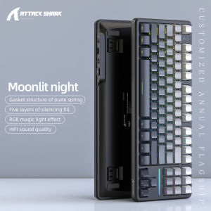 ATTACK SHARK | ATTACK SHARK X87 Tri-Mode Wireless Keyboard Gasket Structure 5-Layer Silencing Fill 4000mAh Battery Hot Swappable for PC Gamer