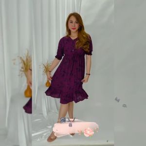 Midi Dress Naura Bahan Rayon Busui