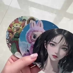 Singer A-Ariana-G-Grande Themed Wooden Coaster Creative Heat-Resistant Non-Slip Table Mat Suitable for Protecting Desktop