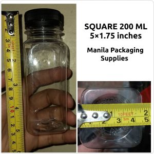 (100 pcs) - Square Plastic Pet Bottle  Food Grade Quality Empty Plastic bottle for business