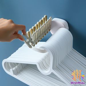 ที่แขวนไม้แขวนเสื้อ วัสดุทำจากพลาสติก การเสื้อมผสมเดียว ไม่ต้องเจาะผนัง