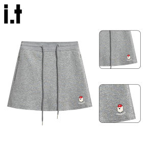 CHOCOOLATE High Waist Slimming Half Skirt Casual American Style Womens Mini Skirt Cotton A-Line Skirt Summer Commute