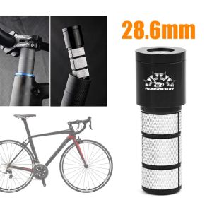 Rongdexin 81*28.6mm Bicycle Hidden Fork Stem Extender Aluminum Alloy Bike Handlebar Riser Extension Adapter Black Stem Extension Fork Handlebar Riser