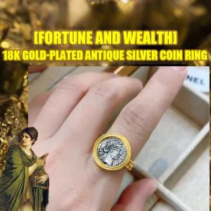 Ancient Coin Finger Ring Accessories Vintage Personalized Design