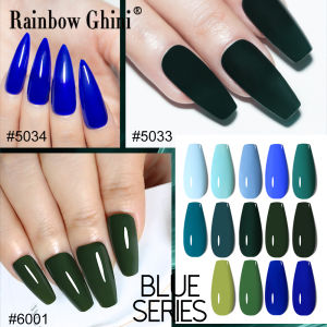 Rainbow Ghini 15ML Cornflower Blue Color Nail Varnish Forest Green Gel Nail Polish Pine Green Glitter Long Lasting Gel Varnish