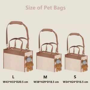 HUAYASEN | Cute Big Capacity Pet Carrier Bag with Head Exposure Function Small Bear Furry Cat Design For Small Dogs