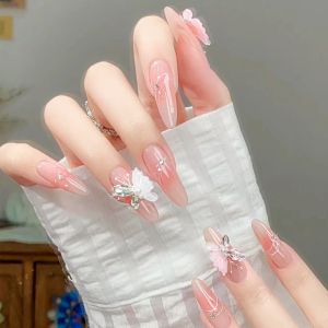 ผลิตภัณฑ์ใหม่ทำ DD270 เล็บปลอม กันน้ำ  3D ผีเสื้อเจาะ 24 ชิ้น