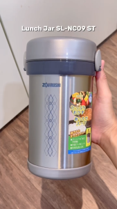 Zojirushi SL-NC09 ST Lunch Jar Set Tempat Makanan Susun 3 - Stainless Silver