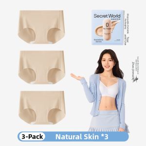 Secret World | Invisible Antibacterial Silk Panties Seamless Anti-clamp