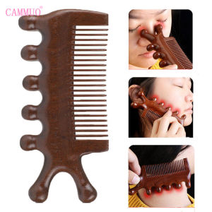 Cammuo Massage Comb Sandalwood Head Meridian Scalp Massager Body Guasha Tool Comb Eye Shoulder Massager
