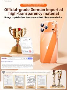 GUANBAINIAN | For iPhone 17 Pro Max Slim Clear Bumper Case with Lens Protector Shockproof