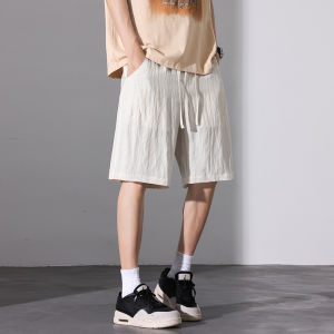 Tencel Linen Mens Shorts Summer Thin Breathable Workwear Loose Casual Straight Leg Sports Pants Trendy Five-Point Pants