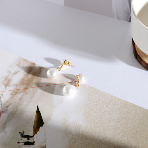 Guardians Flora Cheong-Leen Biyun Same Style Sterling Silver Needle Retro Minimalistic Water Drops Pearl Earrings Eardrop Earring