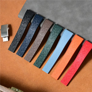 Cut to Size Fluoro Rubber Watch Strap 18/19/20/21/22mm FKM Quick Release Deployment Buckle Universal Replace Watch Band Bracelet