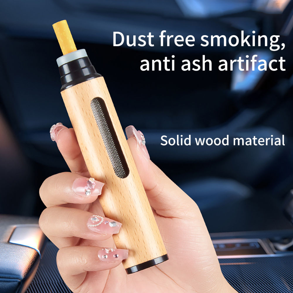 Portable Wooden Car Mounted Ashtray Anti Falling Dust Smoke Proof 3 Sizes Available For Car Office Use
_voghion.com