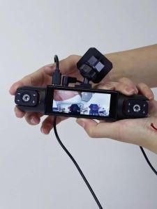 360° Car Dash Cam 4 Channels Video Recorder 1080P Car DVR 3/4 lens Front inside Rotatable and Rear View Night Vision Black Box