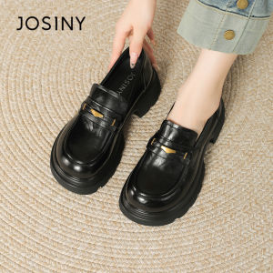 Josiny | Slip-on Thick-soled Loafers Soft Leather