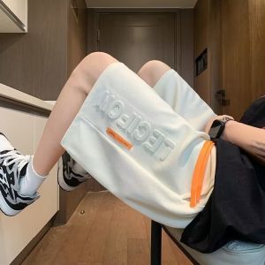 Quần Short Thể Thao Nam Mùa Hè Thường Ngày Ống Đứng Bốn Mảnh Quần Chạy Bộ Bóng Rổ Năm Mảnh in Chữ Thép