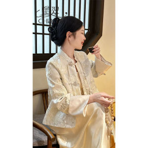 New Chinese Style Fashion Outerwear Womens Set High-End Feelings Whole Tang Suit Autumn Wear Commute Style Loose Fit Long Sleeve