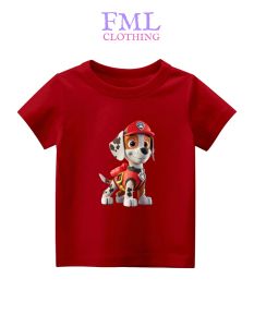 Kaos Anak Laki-Laki Tema Kartun PAW PATROL Marshall - Desain Lucu & Bahan Katun PE Halus (2-10Tahun)