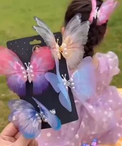 Kẹp Tóc Hình hồ điệp Chuyển Động Nơ Kẹp Tóc Bé Gái Xinh Xắn