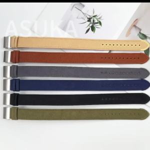 20/22mm Premium Double Sided Nylon Canvas Watch Band Waterproof Sport Fold Buckle Brown Strap Universal Women Men Replace Wrist