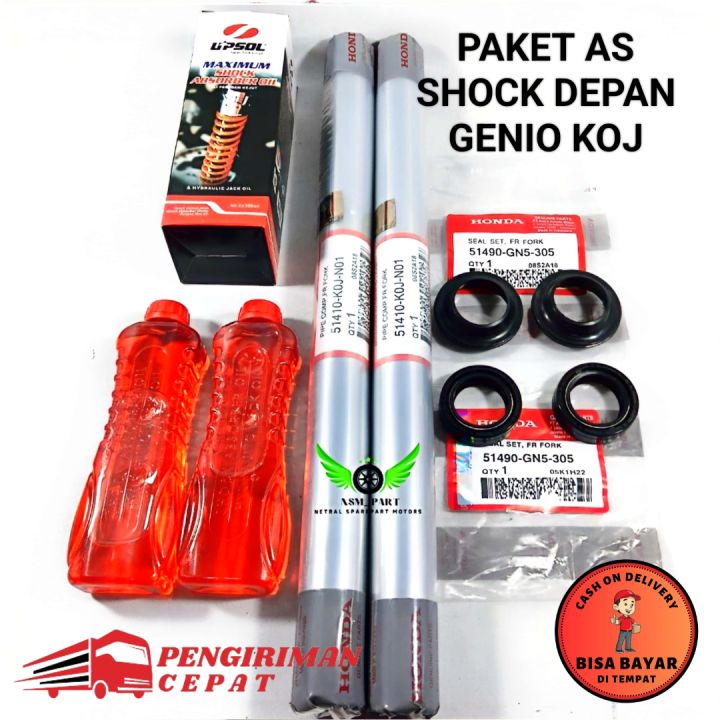 Paket 4aitem as shock genio+Oli Shock+Seal Debu+seal shock genio beat