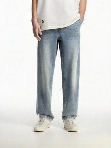 Jack Jones | Elastic Rope Loose Fit Wide Leg Logo Jeans For Men Autumn
