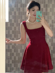 SUHUIQIAN | Sleeveless Short Waist Dress