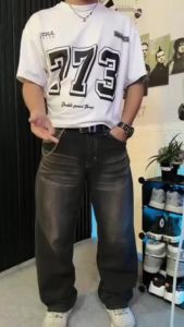 Celana Jeans Cowok Gombrong Celana Jeans Skena Wisker Oversize