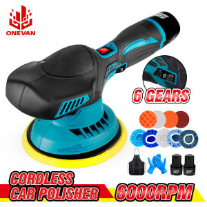 ONEVAN Máy Đánh Bóng Mini Không Dây 150MM 6000RPM Máy Đánh Bóng Ô Tô 6 Bánh Máy Đánh Bóng Ô Tô Điện 12V Dụng Cụ Điện Tốc Độ Điều Chỉnh