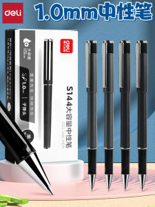 Deli Office Carbon Neutral Pen Thick Tip Black Ink Signature Pen Bullet Head Replacements Core Signing Pen Writing Tool S144