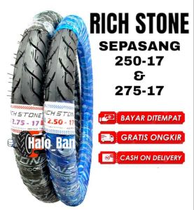 SEPASANG BAN MOTOR 250-17 DAN 275-17 BAN MOTOR RING 17 ban honda astrea grand supra revo satria smash shogun ban bebek ring 17 ban luar ring 17 ban 70/90-17 richstone ban luar 80/90-17 ban 70/90-17 ban montor  r17 ban montor richstone ban 250-17 ban r17
