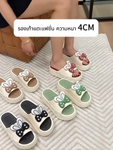รองเท้าแตะผู้หญิงสำหรับใส่ในบ้านราคาสูงกันลื่นรองเท้าส้นสูงใหม่รองเท้าแตะส้นหนาเสื้อนอกน่ารักแบบใหม่