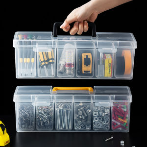 WORTHBUY Plastic Tool Storage Box Portable Clear Hardware Toolbox Classification Screw Drilling Tool Accessories Storage Case