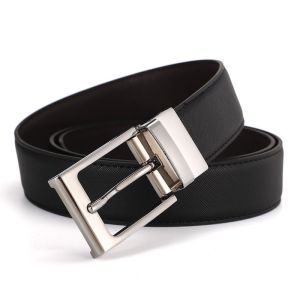 Thắt lưng cho nam giới 3.5cm tự động da thật dây thắt lưng cho quần jeans khóa cài màu đen vành đai với Hộp Quà Tặng hiện tại cho anh ta