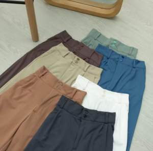 SCENTIFIC FEMME - Celana Panjang Wanita Kulot Highwaist Jennie Pants Knit Linen Kekinian