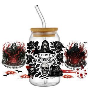 Funko | Popular Horror Movie Spook Killer Art 16oz UV DTF 3D Transfer Sticker Decals Wraps Glass Can Cups Creative Craft DIY Gifts