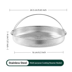 Stainless Steel Food Steamer Basket Pressure Cooker Steamer Basket With Handle Steaming Grid Draining Basket Cooking 〔CC11〕
