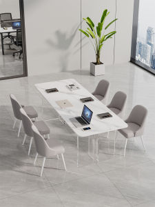 Acrylic Rock Board Conference Table Long Desk Suspended Office Large Workbench Store Lightweight Luxury Reception Table And Chairs