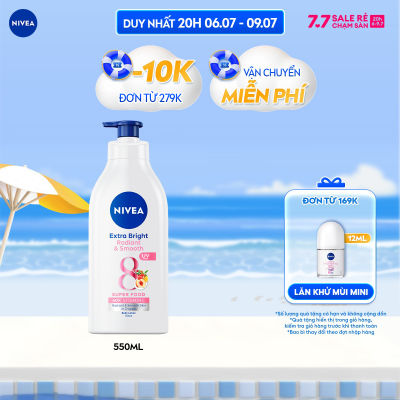 Sữa Dưỡng Thể NIVEA Extra Bright Radiant & Smooth Dưỡng Sáng Mịn Da (550 ml) - 98924