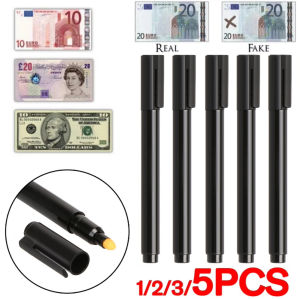 5-1PCBlack Plastic Fake Money Checker Pocket Size Counterfeits Money Detector Pen Portable for US Dollar Bill Euro Pound Yen Won