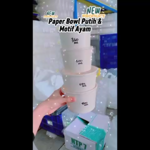 ( 1 PACK 25 PCS ) TUTUP LID WADAH MANGKOK MANGKUK KERTAS / PAPER BOWL 360 500 650 800 ML