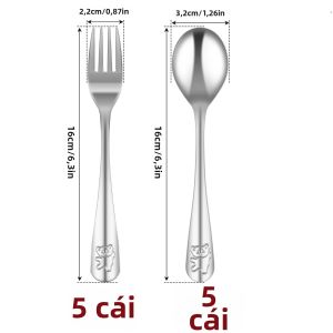 Bộ Đồ Ăn Bằng Bạc Cho Trẻ Em - Bộ Thìa Dĩa Kim Loại Hình Hoạt Hình Thìa Tráng Miệng Dành Cho Trẻ Em Bộ Đồ Ăn Thân Thiện Với Môi Trường Cho Trẻ Em