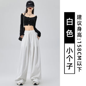 Gray Ice Silk Yamamoto Pants Women Summer Thin Hanging Casual Small Straight Leg Wide Leg Pants Korean Style Commute Simple