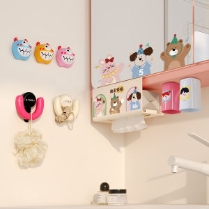 ตู้สำหรับเก็บกระดาษชำระ ติดผนังห้องน้ำแบบติดด้วยลูกปัด ไม่ต้องเจาะ กระดูกสันหลังสุดน่ารักสำหรับห้องน้ำและห้องน้ำ